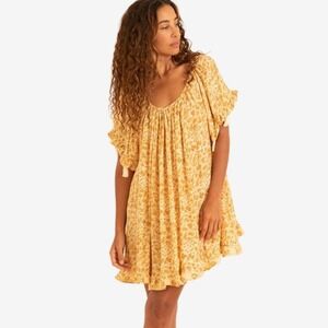 Natalie Martin Marina Mini Dress OS Yellow Silk Ivy Cumin Light